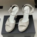 Chanel Women Sandals Suede Kidskin-Gray G47029B23297 - Image 2