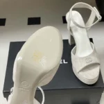 Chanel Women Sandals Suede Kidskin-Gray G47029B23297