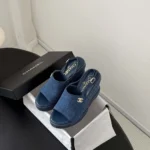 Chanel Women Sandals Washed Denim-Blue G47047B23727