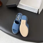 Chanel Women Sandals Washed Denim-Blue G47047B23727 - Image 10