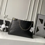 Chanel Women Shopping Bag Lambskin & Gold-Tone Metal-Black