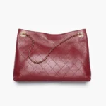 Chanel Women Shopping Bag Lambskin & Gold-Tone Metal-Burgundy