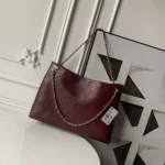 Chanel Women Shopping Bag Lambskin & Gold-Tone Metal-Burgundy