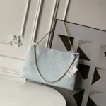 Chanel Women Shopping Bag Lambskin & Gold-Tone Metal-Light Blue