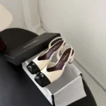 Chanel Women Slingbacks Lambskin Patent Calfskin-White-G47204