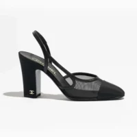 Chanel Women Slingbacks Mesh Grosgrain-Black G45509