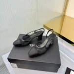 Chanel Women Slingbacks Mesh Grosgrain-Black G45509
