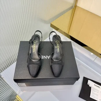 Chanel Women Slingbacks Mesh Grosgrain-Black G45509