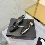 Chanel Women Slingbacks Mesh Grosgrain-Black G45509