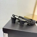 Chanel Women Slingbacks Mesh Grosgrain-Black G45509