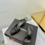 Chanel Women Slingbacks Mesh Grosgrain-Black G45509