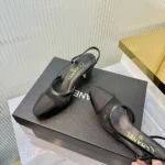 Chanel Women Slingbacks Mesh Grosgrain-Black G45509