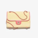 Chanel Women Small Flap Bag Braided Straw Lambskin & Gold-Tone Metal