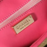 Chanel Women Small Flap Bag Braided Straw Lambskin & Gold-Tone Metal