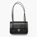 Chanel Women Small Flap Bag Grained Shiny Calfskin & Gold-Tone Metal-Black