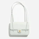 Chanel Women Small Flap Bag Grained Shiny Calfskin & Gold-Tone Metal-Light Green