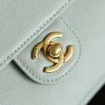 Chanel Women Small Flap Bag Grained Shiny Calfskin & Gold-Tone Metal-Light Green