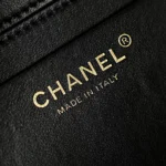 Chanel Women Small Shopping Bag Braided Straw Lambskin & Gold-Tone Metal