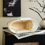 Chanel Women Small Shopping Bag Braided Straw Lambskin & Gold-Tone Metal