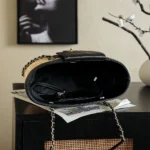 Chanel Women Small Shopping Bag Braided Straw Lambskin & Gold-Tone Metal