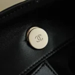 Chanel Women Small Shopping Bag Braided Straw Lambskin & Gold-Tone Metal