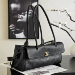 Chanel Women Small Shopping Bag Grained Calfskin & Gold-Tone Metal