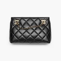 Chanel Women Small Shopping Bag Lambskin & Gold-Tone Metal-Black