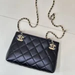 Chanel Women Small Shopping Bag Lambskin & Gold-Tone Metal-Black