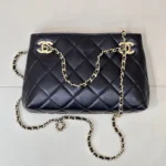 Chanel Women Small Shopping Bag Lambskin & Gold-Tone Metal-Black