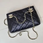 Chanel Women Small Shopping Bag Lambskin & Gold-Tone Metal-Black