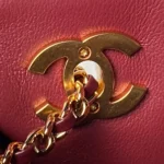Chanel Women Small Shopping Bag Lambskin & Gold-Tone Metal-Dark Burgundy