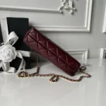 Chanel Women Small Shopping Bag Lambskin & Gold-Tone Metal-Dark Burgundy