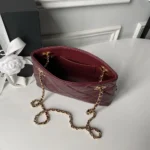 Chanel Women Small Shopping Bag Lambskin & Gold-Tone Metal-Dark Burgundy