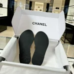 Chanel Women Thongs Crackled Laminated Calfskin-Gold G47243