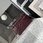 Chanel Women Vanity With Chain Grained Shiny Calfskin & Gold-Tone Metal