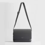Dior Men CD Icon Messenger Bag with Flap Gris Flanelle Matte Grained Calfskin