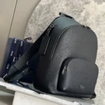 Dior Men CD Icon Zipped Backpack Gris Flanelle Matte Grained Calfskin