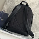 Dior Men CD Icon Zipped Backpack Gris Flanelle Matte Grained Calfskin