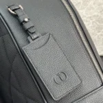 Dior Men CD Icon Zipped Backpack Gris Flanelle Matte Grained Calfskin
