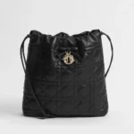 Dior Women Adiorable Mini Bucket Bag Black Cannage Lambskin