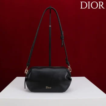 Dior Women Bow Pouch Black Supple Lambskin S3900OQWC