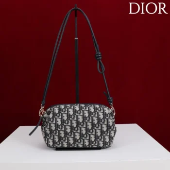 Dior Women Bow Pouch Blue Dior Oblique Jacquard S3900OTZQ