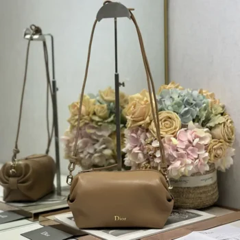 Dior Women Bow Pouch Camel Supple Lambskin S3900PQWC