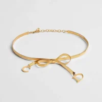 Dior Women CD Ribbon Choker Gold-Finish Metal N3660WOMMT