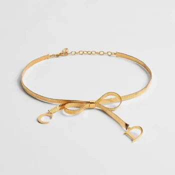 Dior Women CD Ribbon Choker Gold-Finish Metal N3660WOMMT