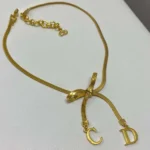 Dior Women CD Ribbon Choker Gold-Finish Metal N3660WOMMT