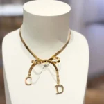 Dior Women CD Ribbon Choker Gold-Finish Metal N3660WOMMT