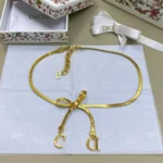 Dior Women CD Ribbon Choker Gold-Finish Metal N3660WOMMT