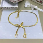Dior Women CD Ribbon Choker Gold-Finish Metal N3660WOMMT
