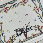 Dior Women Dioramour Small Dior Book Tote with Strap White Multicolor Revolution Flowers Embroidery